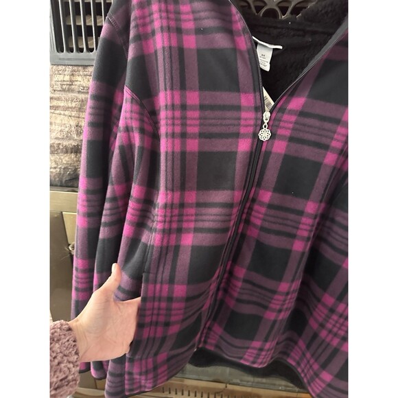Catherins 3x fleece zipup hoodie Purple & Black - Picture 5 of 6